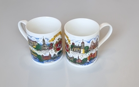 Mug with images of Lithuanian cities, No. 2