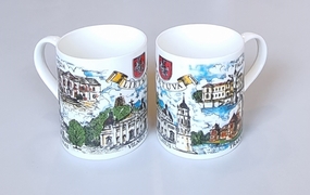 Cup with images of Lithuanian cities, No. 1