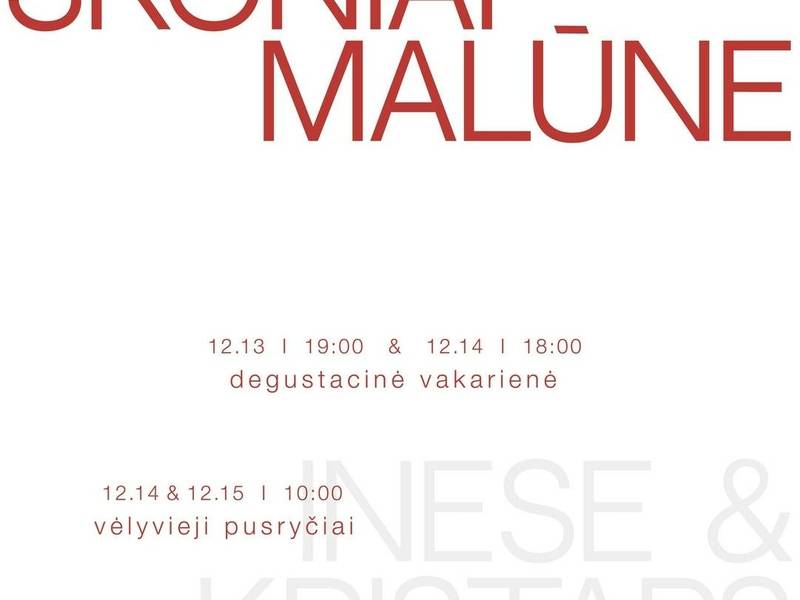 Skoniai Malūne. Degustacinė vakarienė